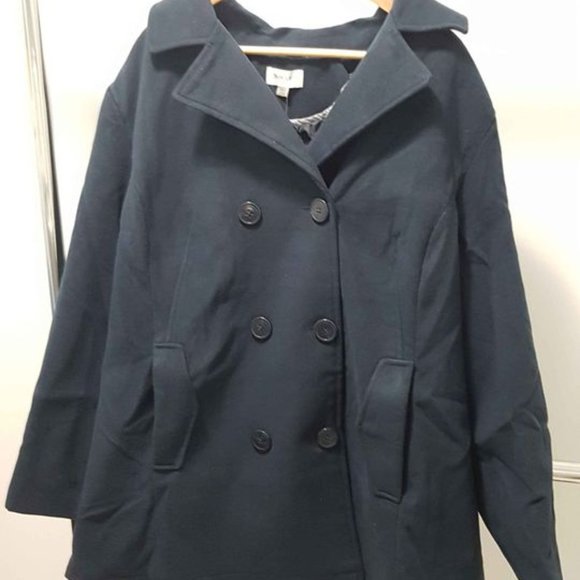 Brand New Faux Wool Pea Coat - Picture 2 of 4